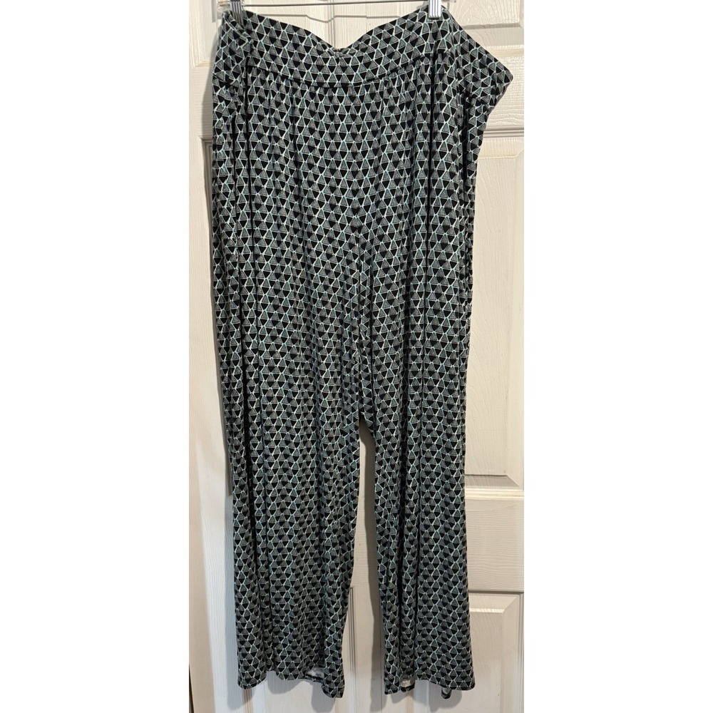 Lane Bryant 26w/28w wide leg pants stretch black blue